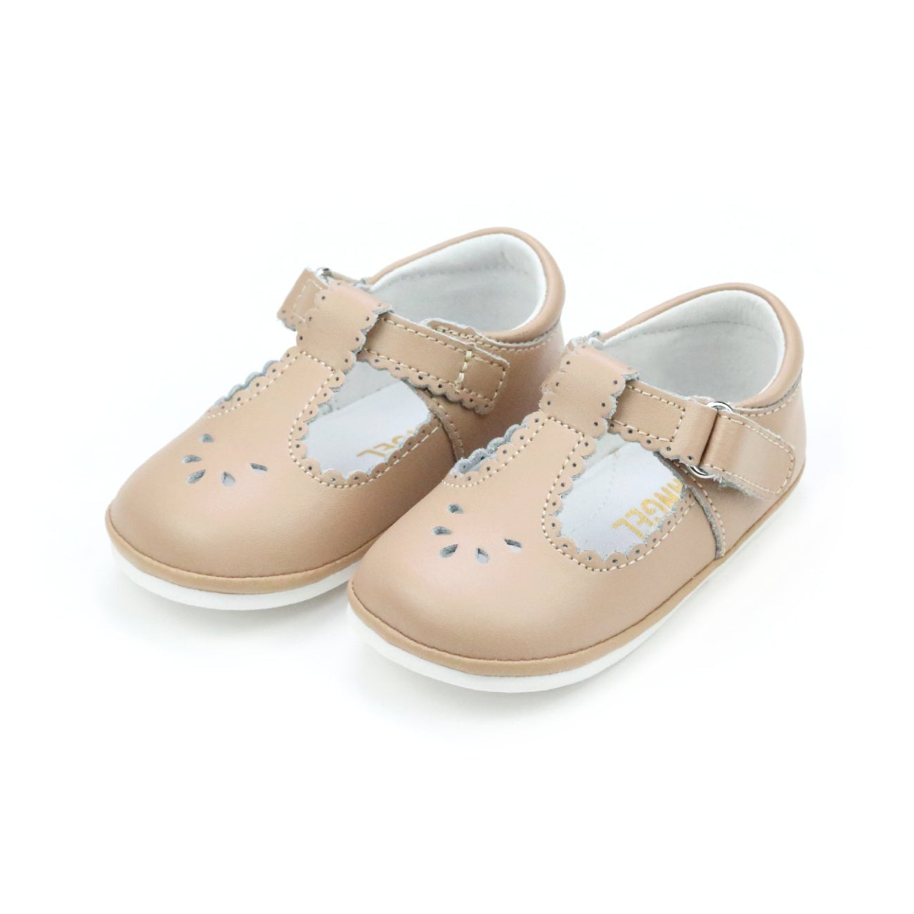 Dottie Scalloped T-Strap - Latte