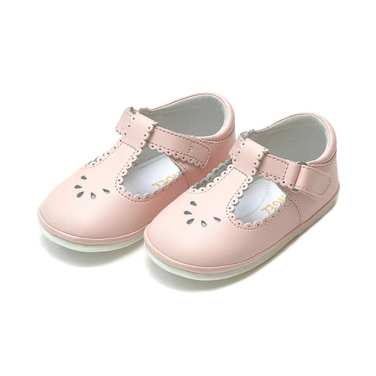 Dottie Scalloped Pink T-Strap