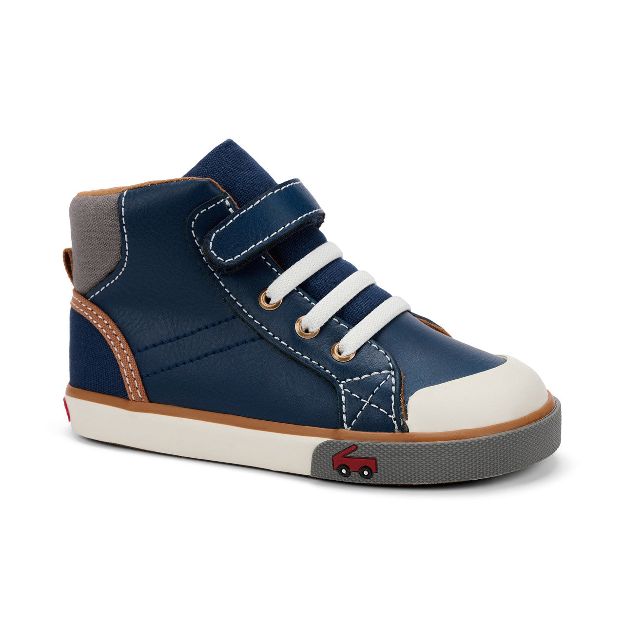 Dane Navy Leather High Top