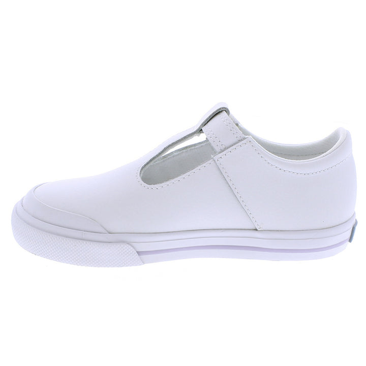 Drew White Leather T-Strap - Lavender