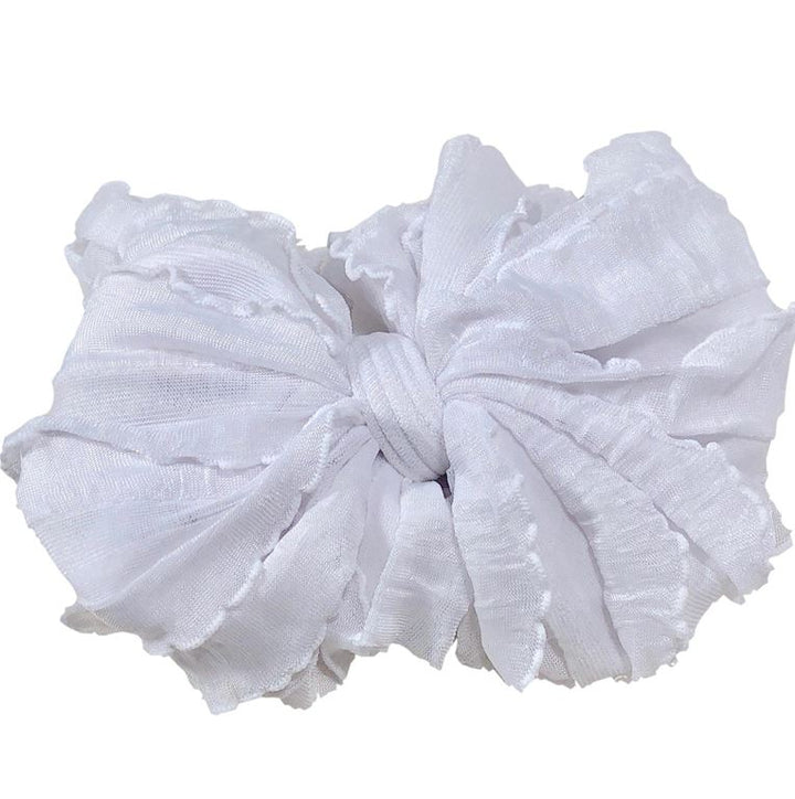 Ruffled Headband - White