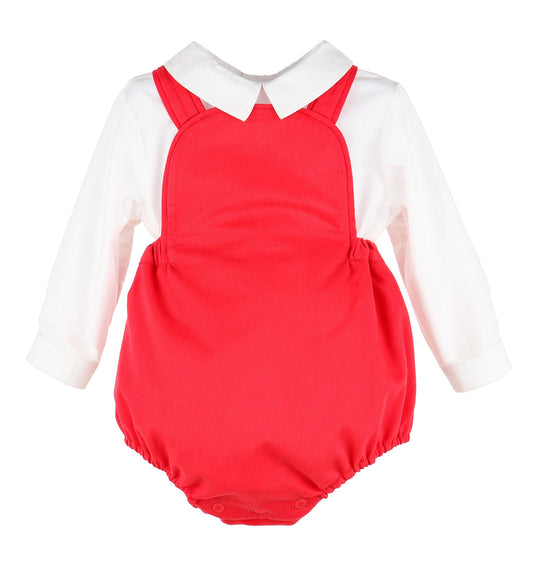 Classic Vintage Boy Overall Red
